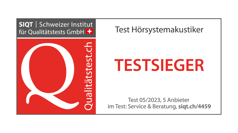 Neuroth ist Testsieger beim Test Hörsystemakustiker mit 5 Anbietern. Test 05/2023. Im Test: Service & Beratung, siqt.ch/4459