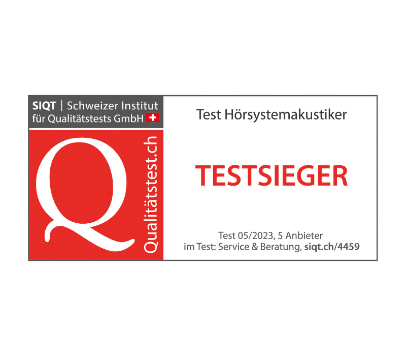 Neuroth ist Testsieger beim Test Hörsystemakustiker mit 5 Anbietern. Test 05/2023. Im Test: Service & Beratung, siqt.ch/4459