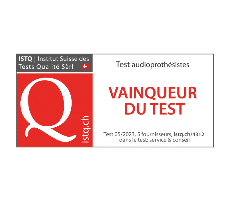 Neuroth est le vainqueur du test des audioprothésistes avec 5 fournisseurs. Test 05/2023. dans le test : service & conseil, istq.ch/4312
